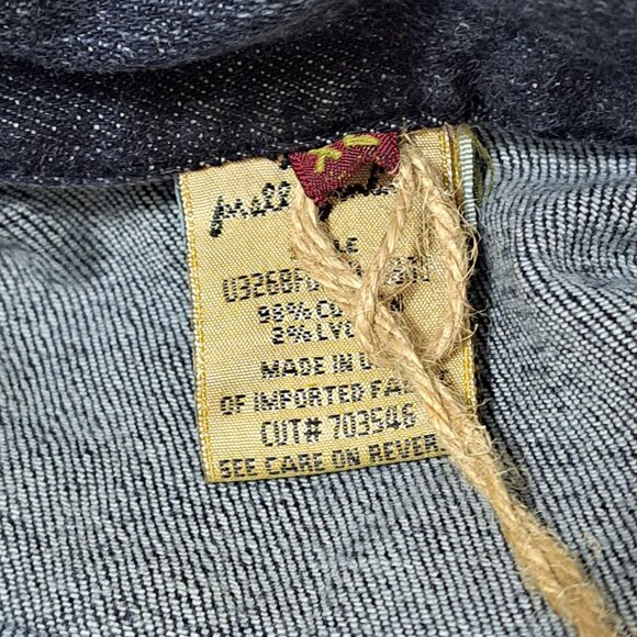 7 For All Mankind Women's Butterfly Embroidered Boho Classic Denim Jacket XL - Picture 7 of 9